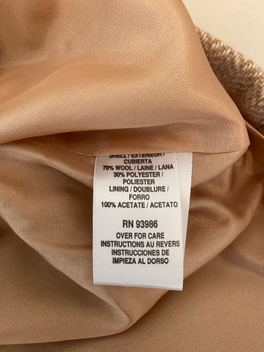 NWT Petite Sophisticate Beige Cardigan & Tweed Skirt Set Made In Italy Size 4P - Picture 8 of 15